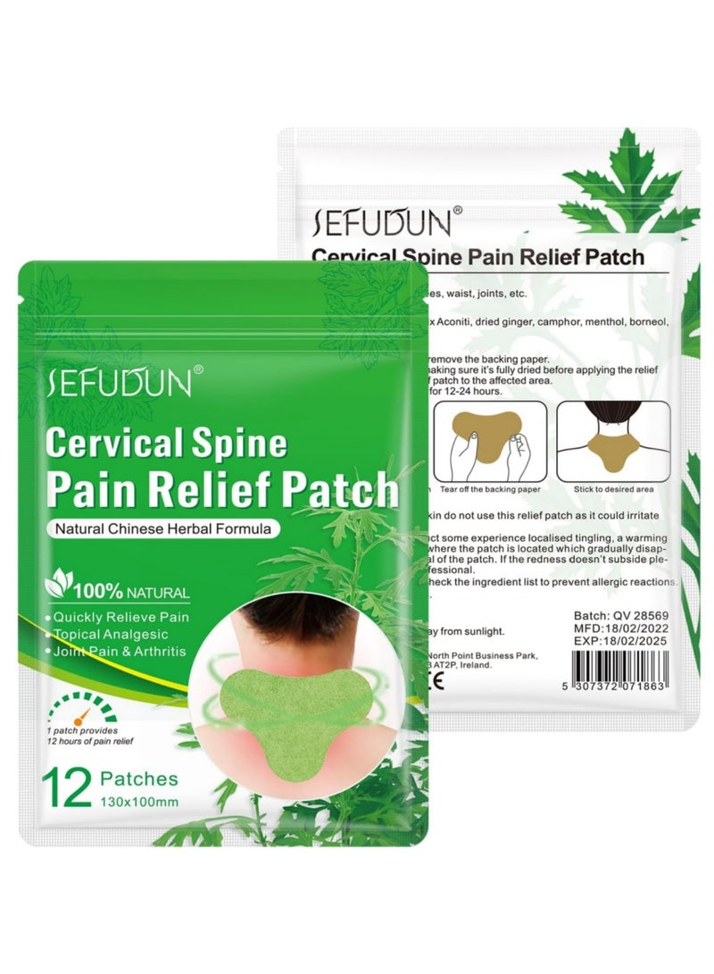 saykfoe 12PCS Heat Patches Neck, Pain Relief Patches in Minutes, Neck Patches for Pain Relief for Arthritis,Relieves Muscle Soreness in Cervical Spine, Legs, Knees, Waist, Joints-Adhesive Heat Pads Plaster - Image 1